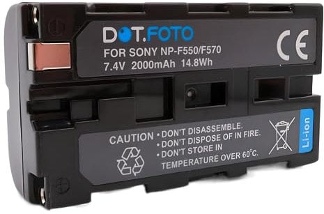 Dot.Foto NP-F330, NP-F530, NP-F550, NP-F570 Premium 7.2v / 2000mAh Batterie Rechargeable pour Sony DCR-VX2100, DCR-VX9000, HDR-FX1, HDR-FX7, HDR-FX1000, HXR-NX5, NEX-EA50, NEX-FS100