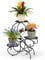 HLC-Noir Porte Pot Pots Plante Fleurs 3 Etagere Support Jardin en Metal Fer