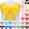 Time to Sparkle 50pcs 22x280cm Yellow Gold Organza Sashes Wider Sash Fuller Bows Chair Cover Bows Sash for Wedding Party Birthday Decoration