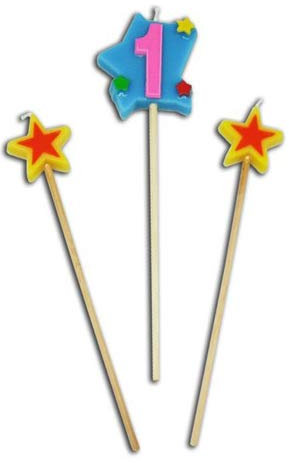SINI Velas con Estrellas con el número 1