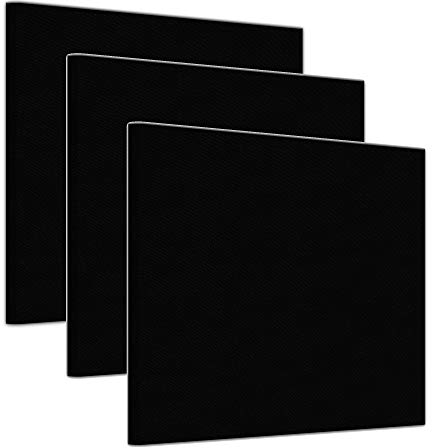 Leinwand in schwarz, bemalbare Premiumqualität, aufgespannt auf Galerie Keilrahmen - Echtholz - Quadrat-Format - 3er SET je 40x40 cm - 330g/m² - fertig gerahmt, 7 Farben verfügbar