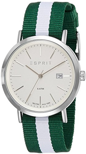 ESPRIT Herren Datum klassisch Quarz Uhr mit Nylon Armband ES108361007