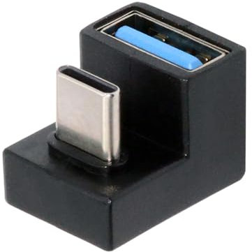 cablecc Adaptateur d'extension Femelle Micro USB OTG à Angle Droit à 180 degrés vers USB 2.0 pour téléphone Portable et Tablette