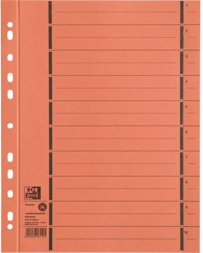 Elba 100 x Trennblatt A4 mit Perforation Manilakarton orange
