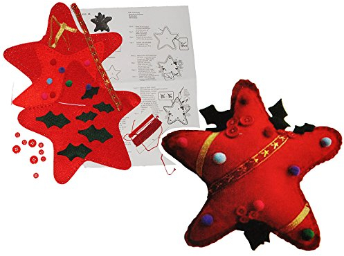 alles-meine.de GmbH Bastelset: Weihnachtsstern - Kleiner Filz Stern zum Sticken, Nähen per Hand - Weihnachten Filz - Handarbeiten Filz Nähen Handarbeit - für Kinder + Erwachsene ..