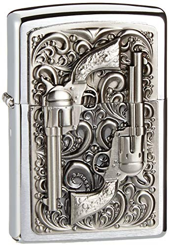Zippo 2001654 Revolver Emblem Feuerzeug, Messing, Map(Language_Tag -> De_de)