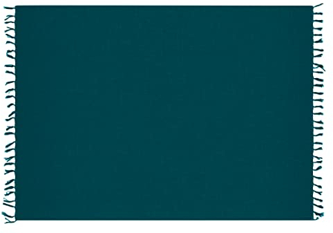 Ciffre Pareo Sarong Tuch Damen Herren - Wickelrock Strand - Strandtuch Blickdicht als Wickeltuch oder Handtuchkleid und Wickelkleid Unisex Frauen und Männer - mit Schnalle einfarbig Petrol
