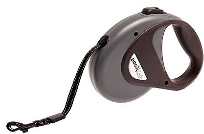 Karlie DogX2Go Hunderollleine, 5m Band, grau, bis max. 50kg
