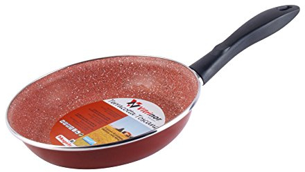 MAGEFESA Terracota Toscana Sartén 24 Cm de Acero Esmaltado,Borgoña