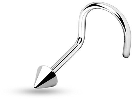 Autiga Nasenpiercing Stecker Nasenstecker Stift Nasen Piercing gebogen Kugel Spike Spike