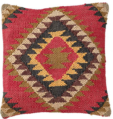 GURU SHOP Kelim Kissenhülle - 40x40 cm Modell 12, Leinen