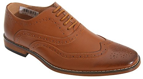 Goor TOMMY Boys Lace Up Brogue Oxford Shoes Tan UK 1 (Junior)