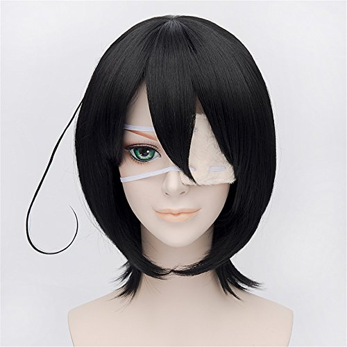 LanTing Another Misaki Mei Black Short Styled Woman Cosplay Party Fashion Anime Wig