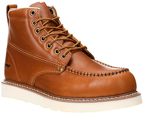 Golden Fox Stivali da lavoro 15,2 cm Uomo Moc Toe Zeppa Comodo Boot per Costruzione, marrone (Brunn), 43 EU