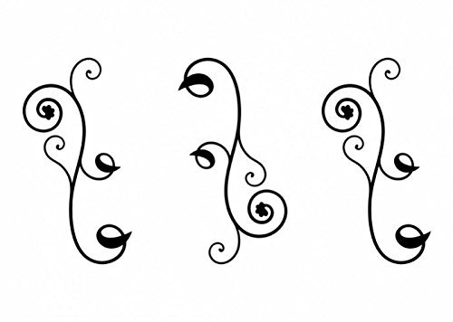 Wandtattooladen Wandtattoo - Ranken-Ornament - 3er Set Größe:11x20cm Farbe: braun
