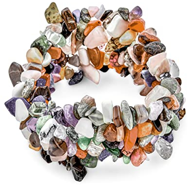 Bling Jewelry Multi Color Stones Crystal Chip Stein Wide Chunky Cluster Multi Strand Stretch Armband Für Frauen