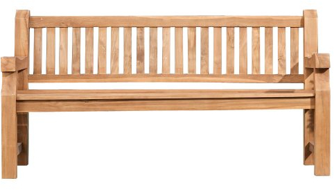 CLP Wetterfeste Gartenbank Jackson aus massivem Teakholz I Holzbank mit ergonomischer Sitzfläche I In verschiedenen Größen erhältlich, Farbe:Teak, Größe:180 cm