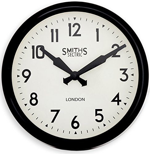Smiths Retro Wall Clock in Black - 38cm