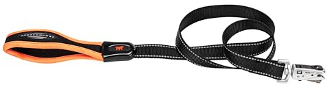 Ferplast ERGOFLUO G Dog Lead - MATIC Automatic Closure Technology - Soft Padding - Reflective & Anti-Abrasion - Extra-Resistant Seams - Italian Design - 120 x 2.5 cm, Orange