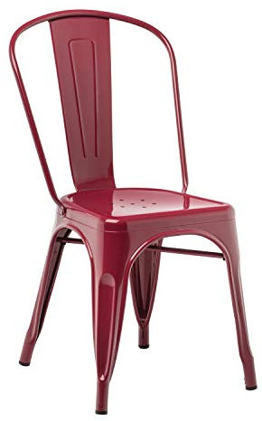 SKLUM Chaise empilable LIX Rouge Bordeaux Salle à Manger Cuisine Style Industriel Finition Gloss