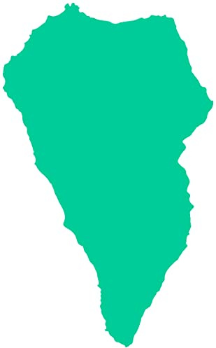 Samunshi® La Palma Insel Aufkleber Inselaufkleber in 7 Größen und 25 Farben (2,6x4cm türkis)
