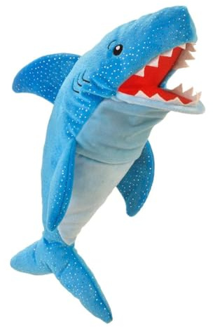 Fiesta Crafts Shark Hand Puppet, Moving Mouth & Arms for Role Play | Soft & Interactive Shark Toy, Role Play, Creativity & Sensory Skills for Boys & Girls Age 3-9