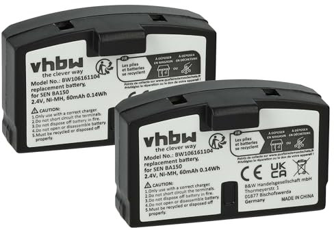 vhbw 2X Akku kompatibel mit AKG Kopfhörer Balance K 216 AFC, K 215 AFC, K 122 IR Wireless Headset Kopfhörer (60 mAh, 2,4 V, NiMH)