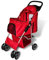vidaXL Poussette pour Chiens Chats Animaux Chariot Freins Sac à Provisions Rouge