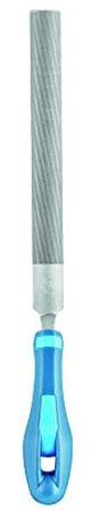 PFERD Werkstattfeile Halbrund-spitz, 150mm, halbrund-spitze Feile, Kreuzhieb H3 auf zwei Seiten, inkl. Ergonomie-Feilenheft, 11235158 – für die Feinbearbeitung und zum Schlichten geeignet