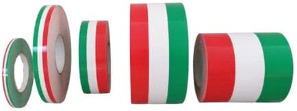StickersLAb - Fascia Banda Adesiva Tricolore Bandiera Italia a Strisce in 4 Misure (5cm, Lunghezza - 1 Metro)