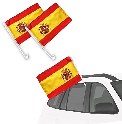 Mianova Fanartikel Autofahne für Fussball WM & EM 2 Stück - Spanien