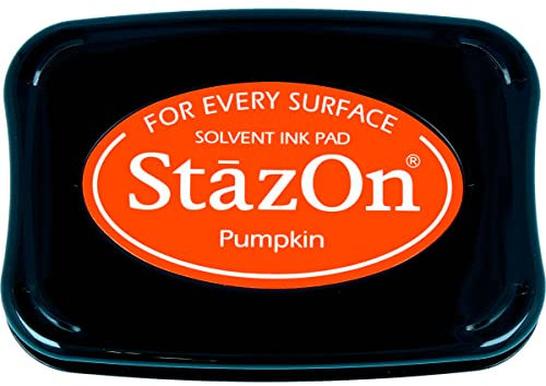 Tsukineko StazOn Stempelkissen - Orange, Pumpkin Spice - Groß - Deckend, Lufttrocknend, Wasserfest - Embossing