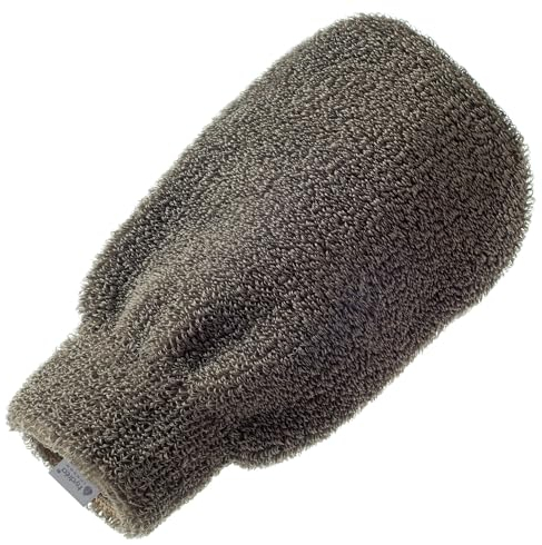 Gant de Toilette Exfoliant en Lin et Cotton Naturel