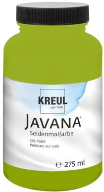 KREUL 8193-275 - Javana Seidenmalfarbe 275 ml, maigrün, hochpigmentierte und brillante Farbe auf Wasserbasis, mit fließend flüssigem Charakter, dringt tief in die Fasern ein
