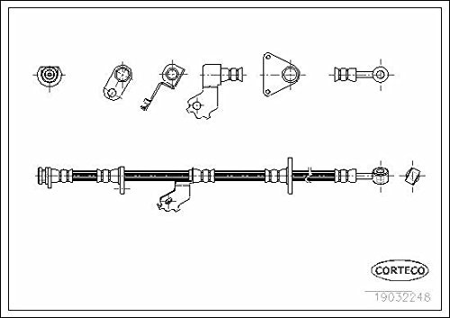 Corteco 19032248 Bremsschlauch vorne | 19032248 passend für Civic Mg Mg Rov