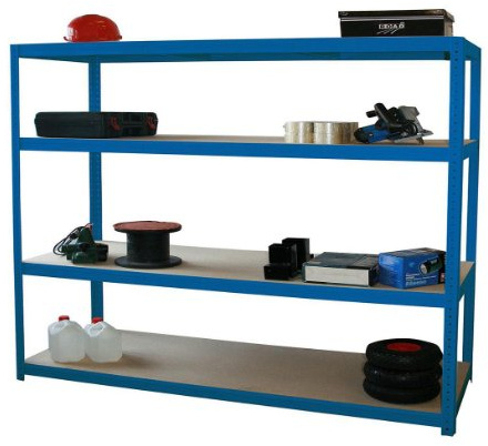 Szagato Weitspannregal 350 kg Profi 160x150x60cm blau | Weitspann Regal 60cm breit Lagerregale Fachbodenregal Lagerregal Schwerlastregal Regalsystem