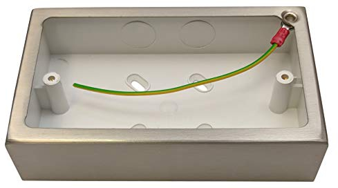 G&H 710SS 2 Gang Brushed Steel Surface Mounted Double 30mm Pattress Box