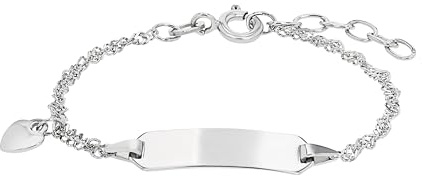 Amor Identarmband Silber/Gold Unisex Mädchen Jungen Armschmuck, Kommt in Schmuck Geschenk Box