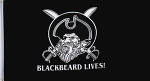 Pirat Blackbeard lives Fahne Flagge Grösse 1,50x0,90m - FRIP –Versand®