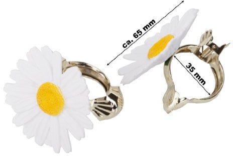 DécoProfi Donauklammer Ø 35 mm Motiv Gerbera Weiss, 2 Stück