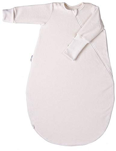 Popolini Schlafsack Langarm aus Baumwollvlies Bio-Baumwolle (M - 90 cm)