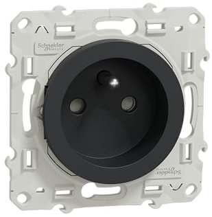 Schneider Electric S540059 Odace Prise de courant 2 pôles + terre Anthracite