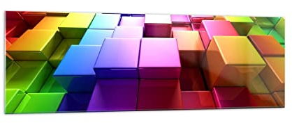 Panorama Bilder auf Glas 160x50cm Glasbild Abstrakt bunt entwurf muster Groß XXL Wanddeko Bild im Glas Schlafzimmer Küche Wandbilder Dekoration Wohnzimmer Modern Wand Kunstdruck Art GAB160x50-2174