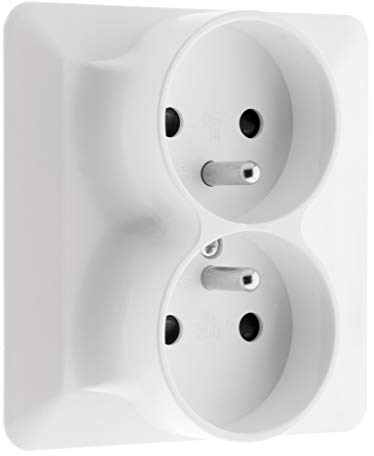 Double prise 2P+T 16A monoposte - Blanc - Artezo - Zenitech