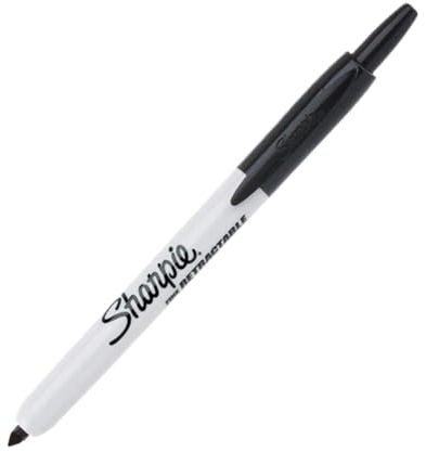 Sharpie 1 x einziehbarer Permanentmarker mit feiner Spitze, schwarze Tinte