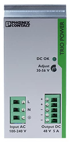 Phoenix Contact TRIO-PS/1AC/48DC/5 -Phasen Getaktet DIN-Schienen Netzteil 240W, 85 → 264V ac, 48V dc / 5A