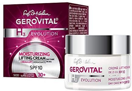 Gerovital H3 Evolution Lifting Cream SPF 10, 50ml – Feuchtigkeitsspendende Anti-Aging-Creme mit Hyaluronsäure und Sepilift für strahlende Haut 30+