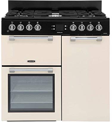 Leisure ck90 °F232 Freestanding Gas Hob a Black, Cream Colour – Kitchen (Kitchen Freestanding, Black, Cream Colour, Buttons, Rotary, Front, Electronic, LED)