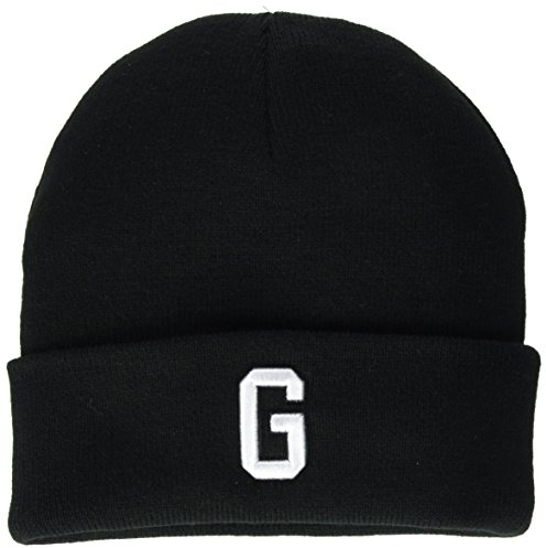 MasterDis Letter Cuff Knit Beanie, Schwarz, One Size