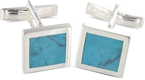 BROOKER Manschettenknöpfe Türkis Silber
